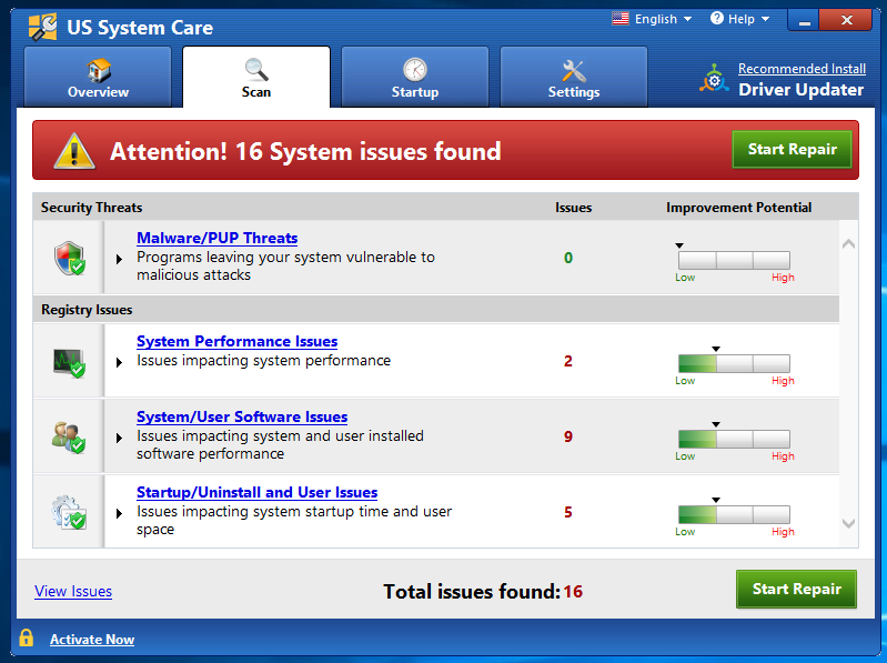 US System Care adware