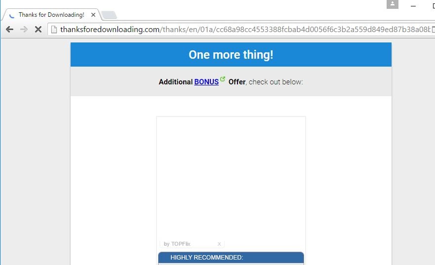 thanksforedownloading.com adware