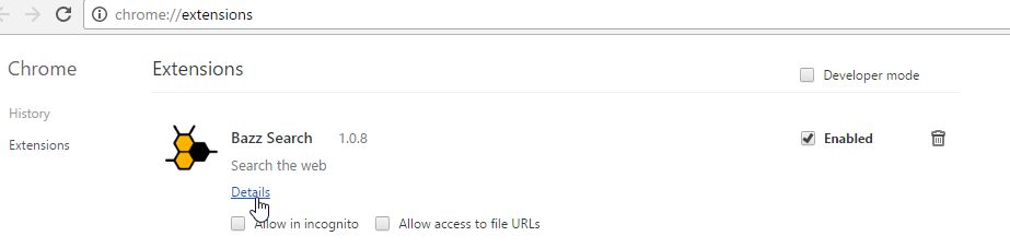 Bazz Search extension