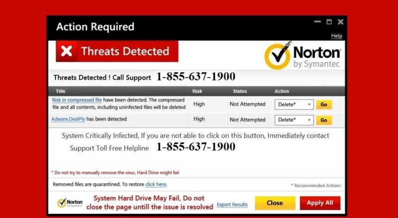 Norton identifiziert Adware nicht