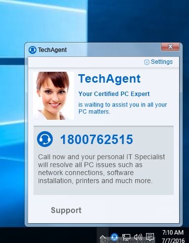 TechAgent pop-up ads