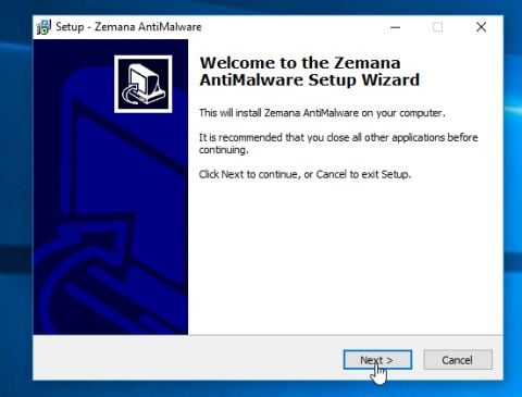 Zemana AntiMalware installation