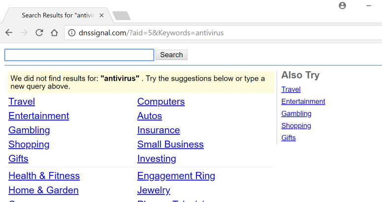 dnssignal.com redirect virus