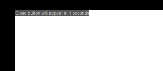Close button will appear in seconds redirect