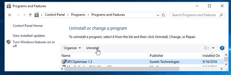 Remove SPC Optimizer From Suresh Technologies (Uninstall Guide)