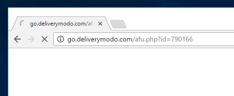 Image: Chrome browser is redirected to Go.deliverymodo.com