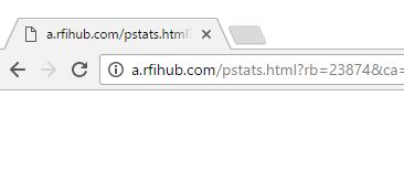 Image: Chrome browser is redirected to Rfihub.com