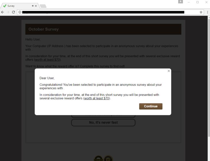 Isp.yourrewardsurveys.com pop-ups