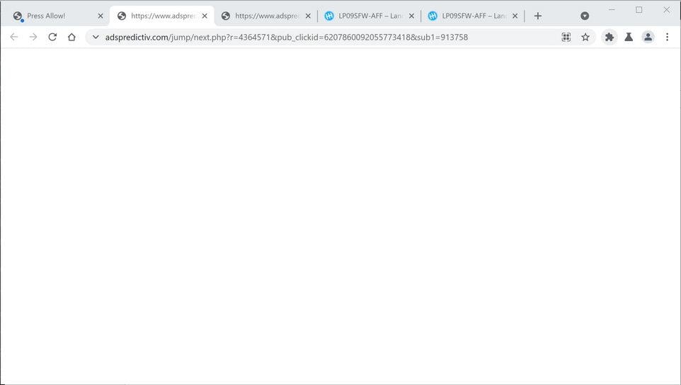 Image: Chrome browser is redirected to Adspredictiv.com