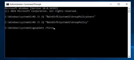 Reset Group policy Windows