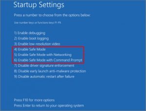 Windows 10 Safe Mode with Networking