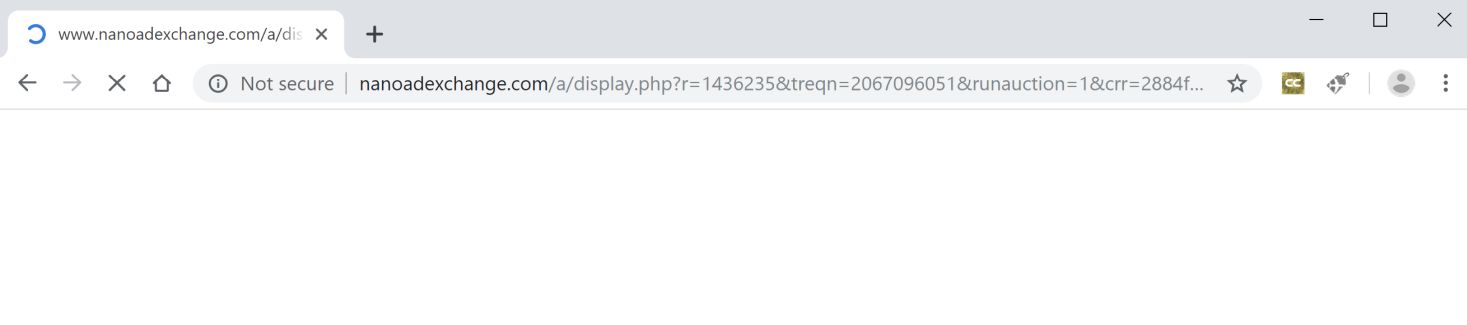 Image: Chrome browser is redirected to Nanoadexchange.com