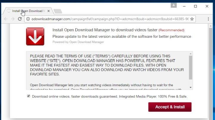 Odownloadmanager.com virus