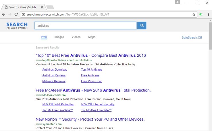 Search.myprivacyswitch.com virus