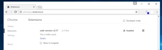 Web-version v2.17 extension Chrome
