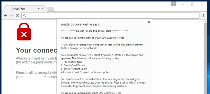 Remove Insiderdiscover.online Pop-up Virus (Microsoft Support Scam)