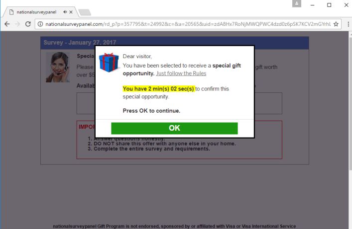 Nationalsurveypanel.com virus