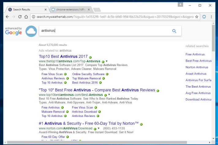 search.myweathertab.com virus