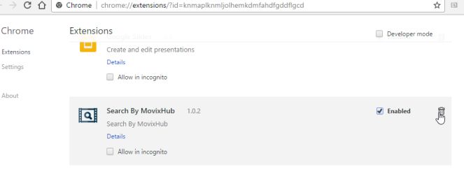Search By MovixHub 1.0.2 extension removal