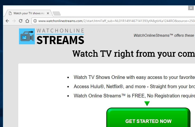 Watchonlinestreams.com virus