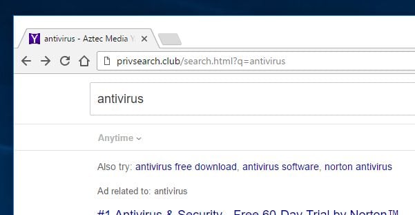 Privsearch.club redirect virus