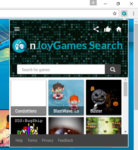 nJoy Games Search Chrome extension