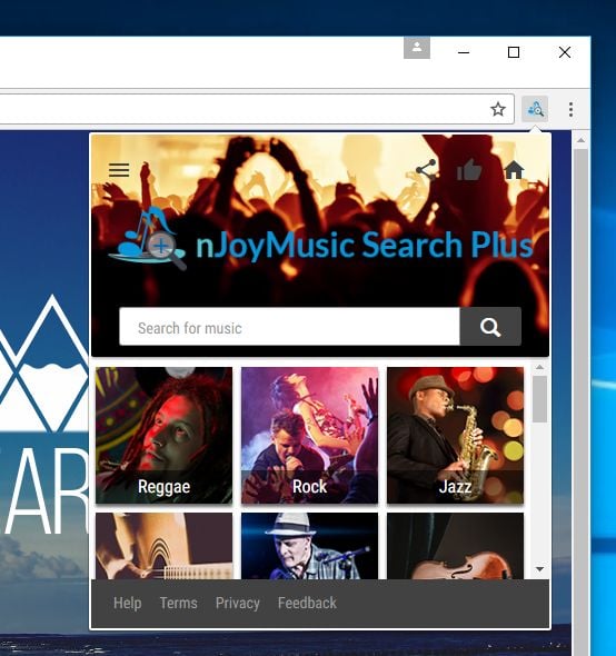 nJoy Music Search Plus extension Chrome