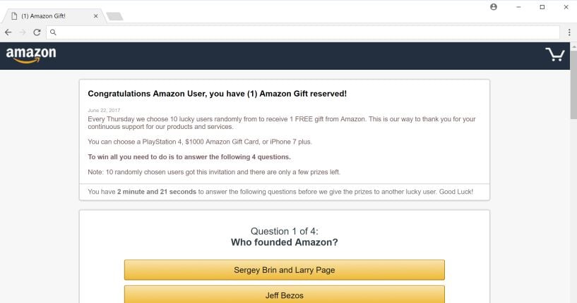 How To Remove Congratula!   tions Amazon User Pop Ups Survey Scam - 