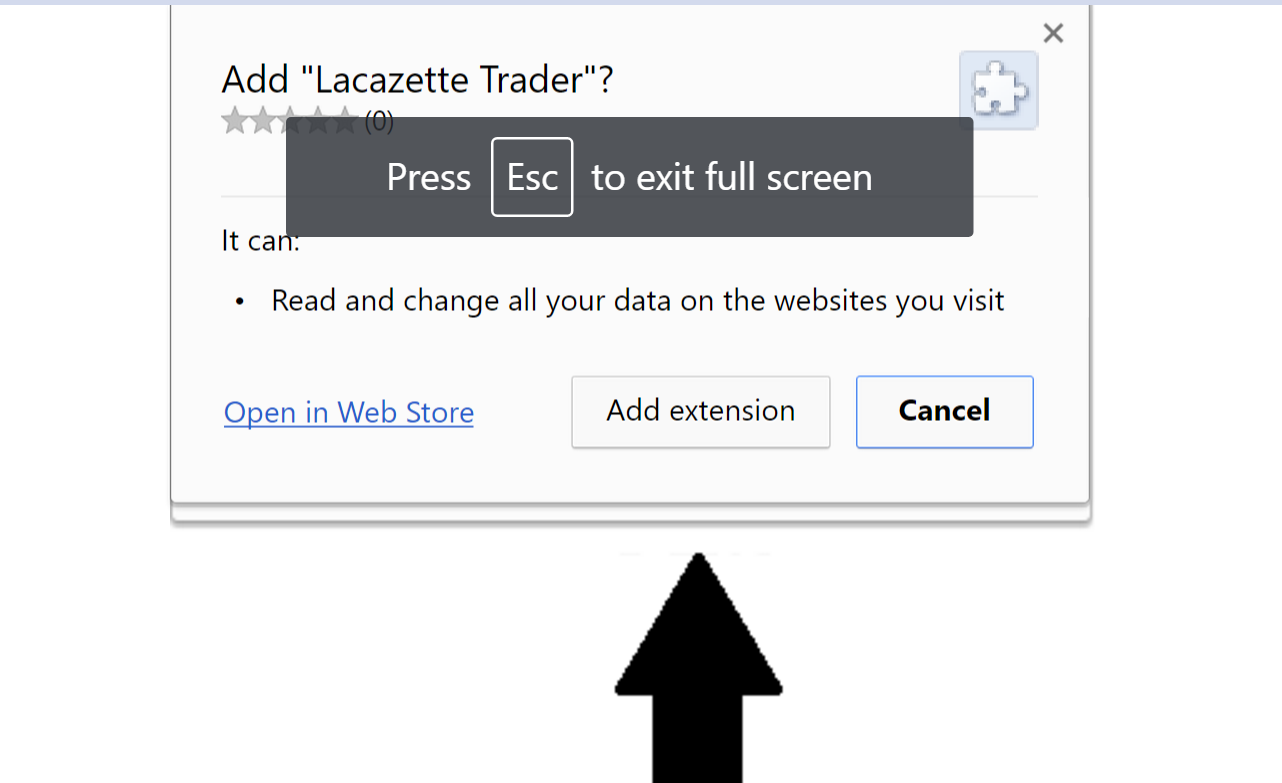 Lacazette Trader extension by Lacazette.trade virus