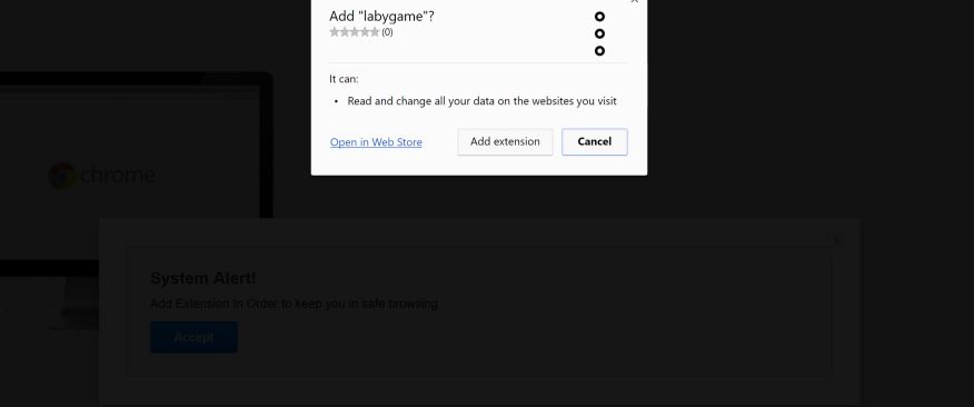 labygame Chrome extension virus