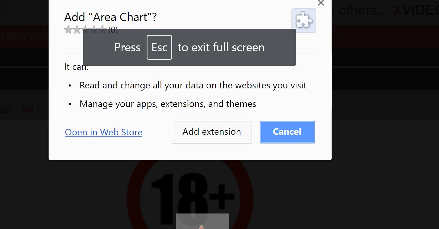Area Chart by areachart.me Scam Extension Virus
