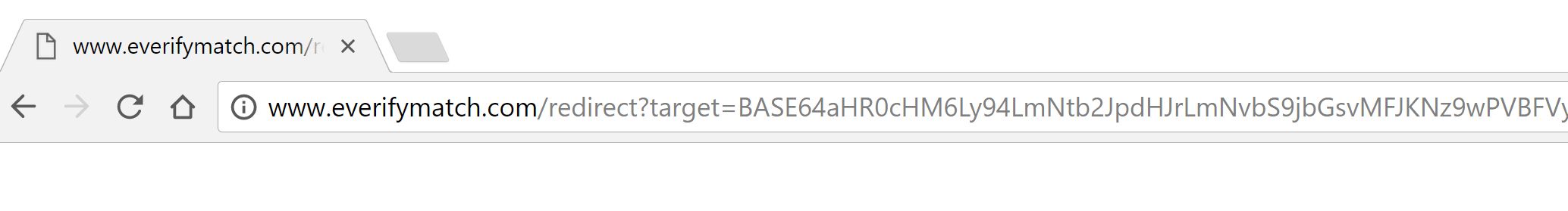 www.everifymatch.com/redirect?target=BASE64 redirect virus