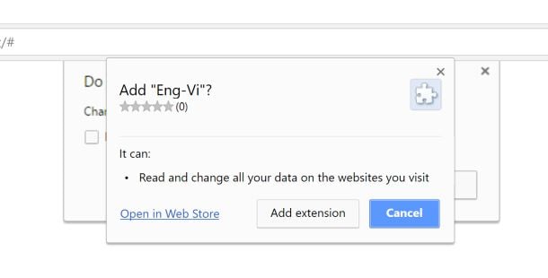 Eng-Vi Chrome Extension Scam Virus