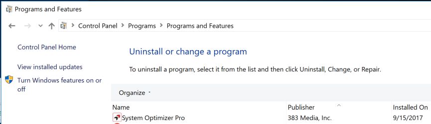 Uninstall System Optimizer Pro Virus