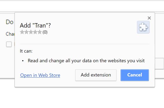 Tran Chrome Scam Virus