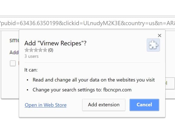 Virnew Recipes Chrome Scam eikcffhdpgklkpnajejcpjnpepmiadln