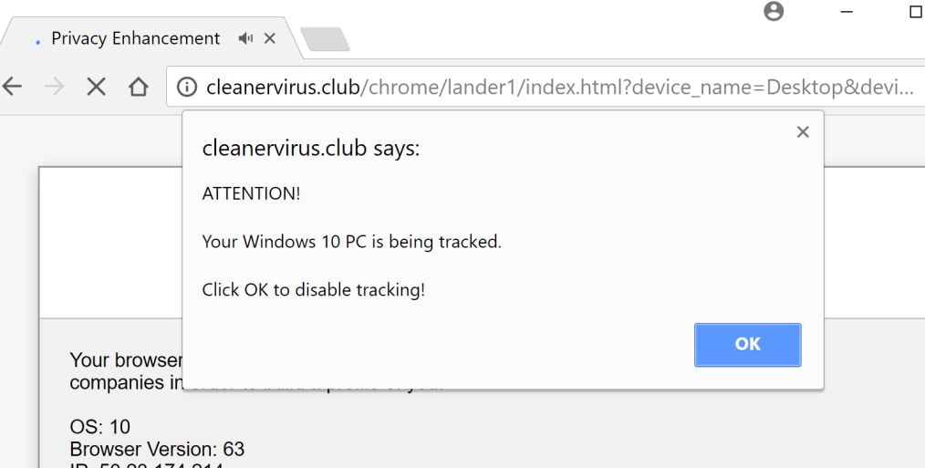 Cleanervirus.club Redirect Virus