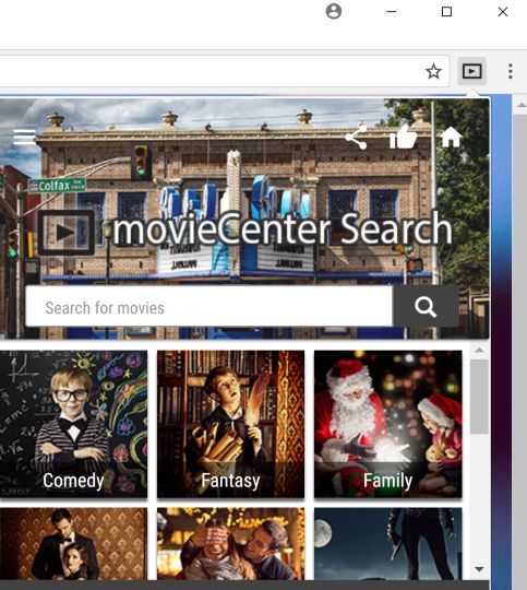 movieCenter Search 1.0.0 Chrome virus