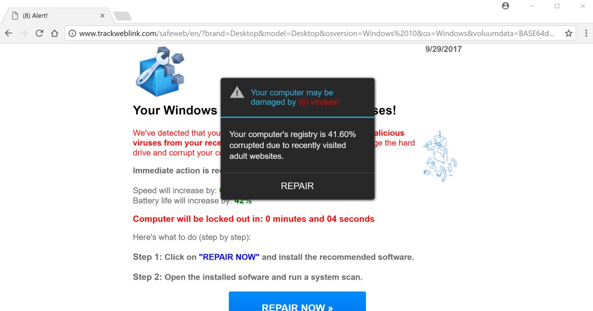 trackweblink.com scam virus