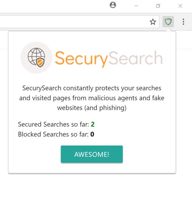 SecurySearch Extension redirect