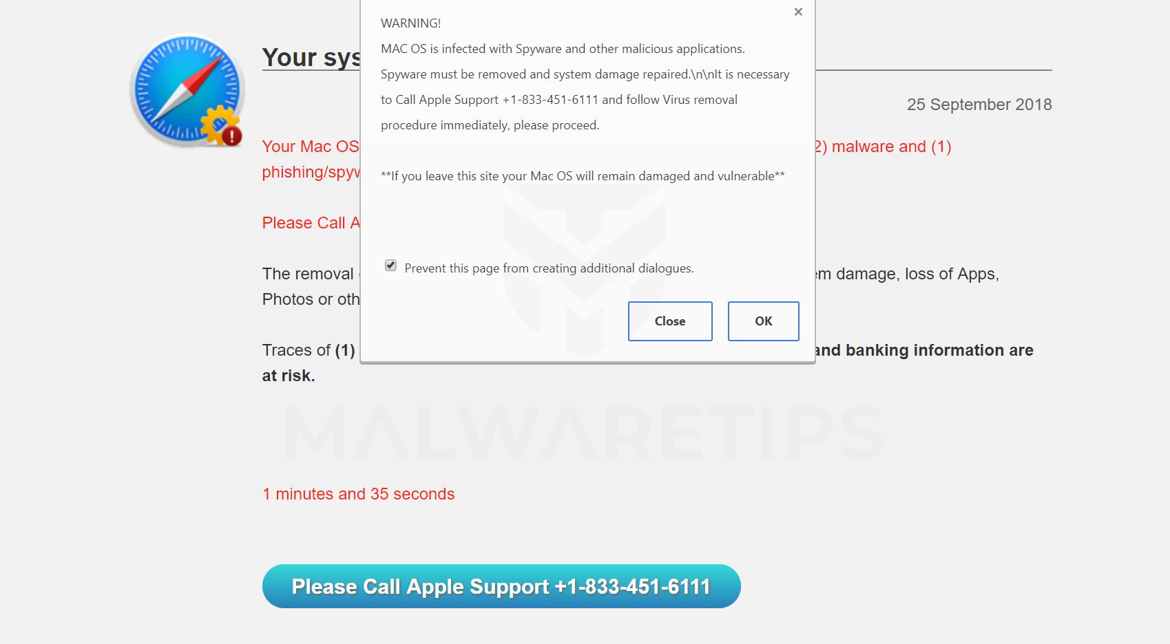 apple virus scan warning