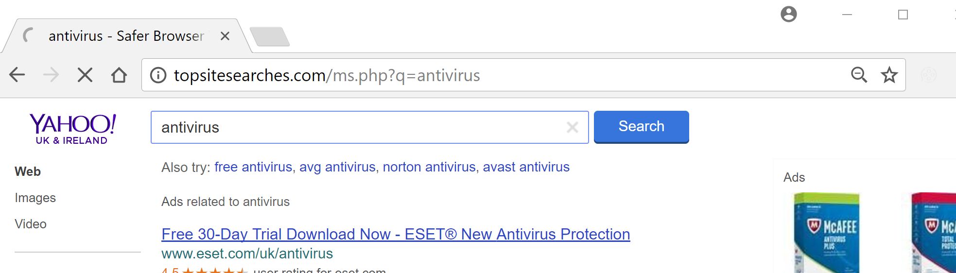 Topsitesearches.com redirect virus