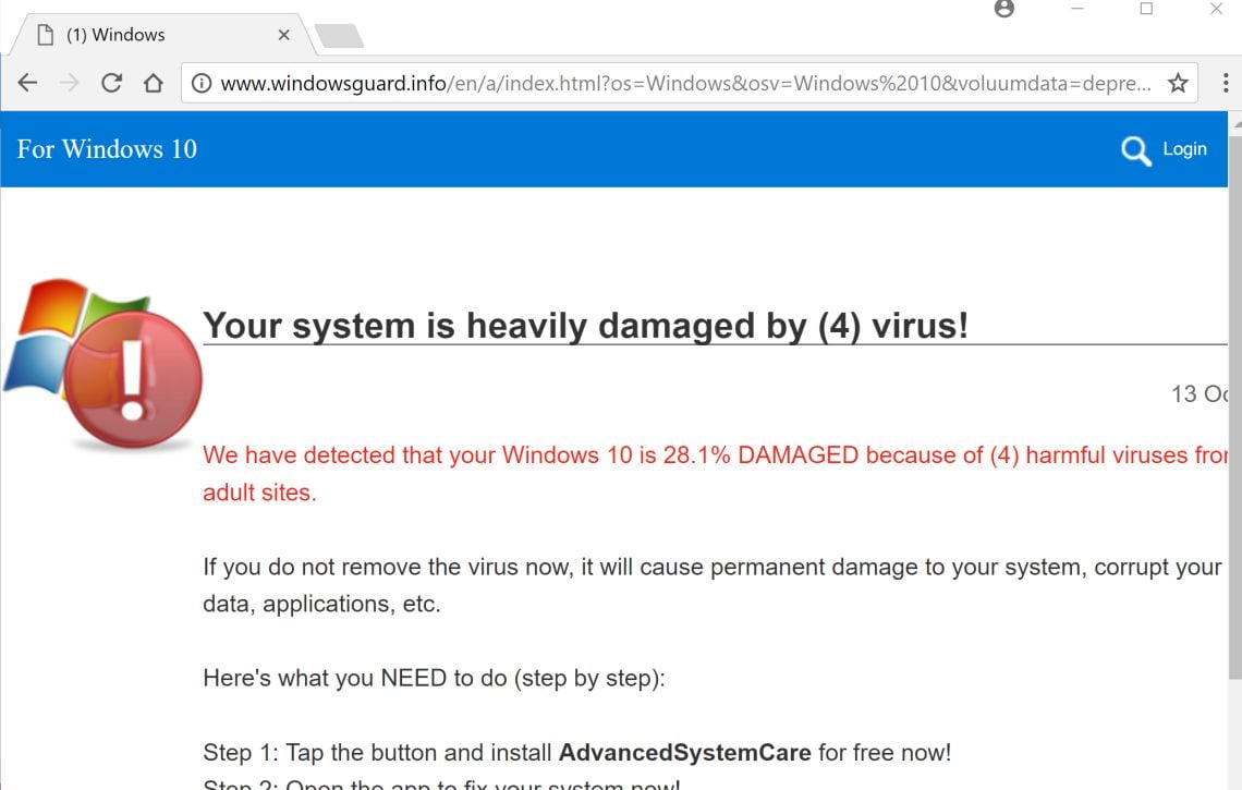 windowsguard.info scam Virus