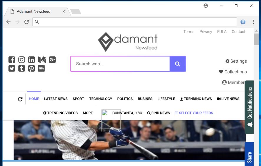 Adamant.pristineapp.com redirect virus