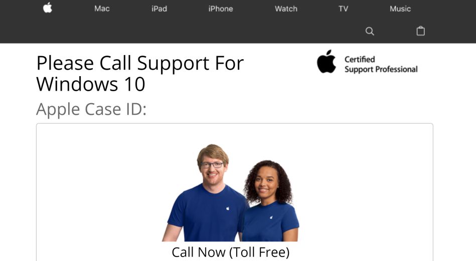 Certified Support for Apple Scam Virus
