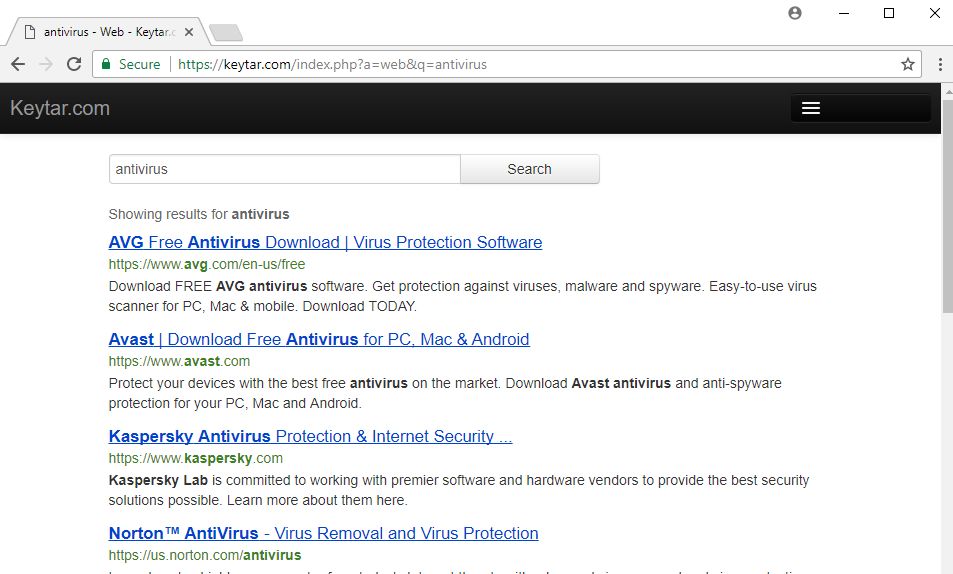 Keytar.com redirect virus