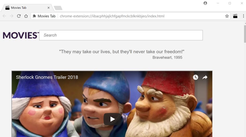 Movies Tab browser hijacker