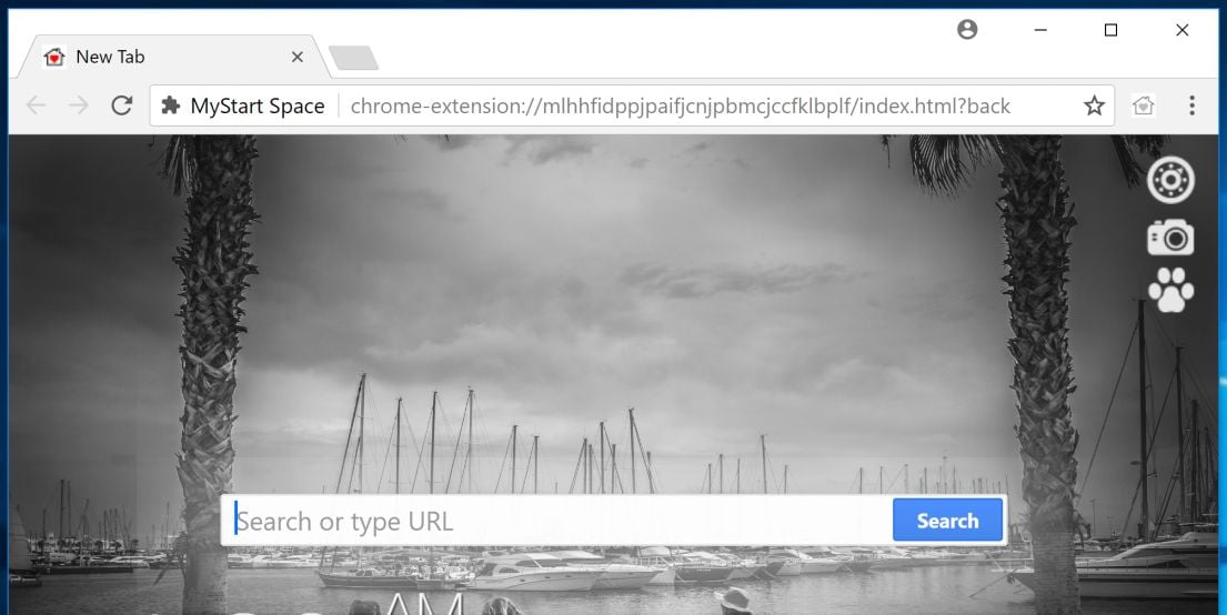 MyStart Space New Tab redirect virus