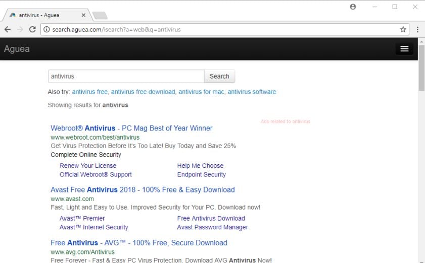 Search.aguea.com redirect virus