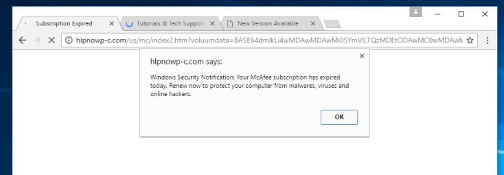 windows security alert malware protection trial